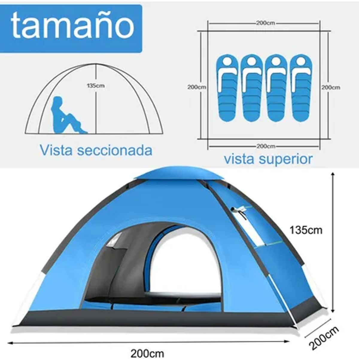 EDWINAYY - Carpa Paraviento De Playa Adventure Con 4personas