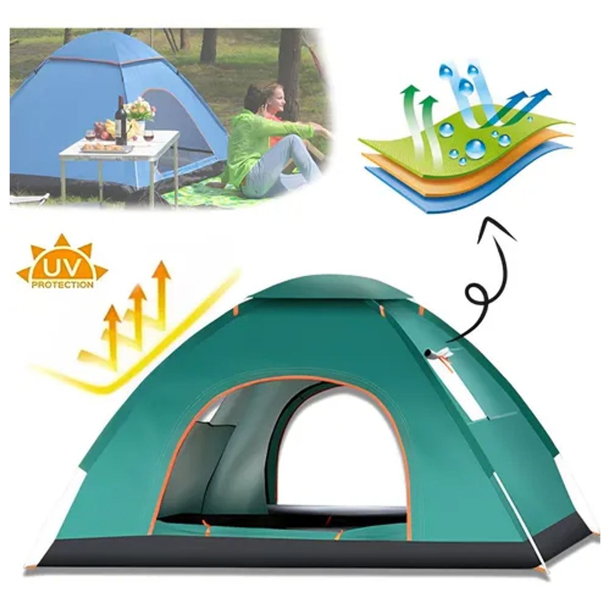 EDWINAYY - Carpa Paraviento De Playa Adventure Con 4personas