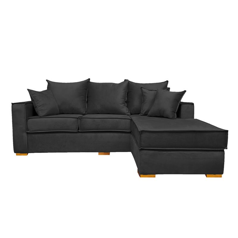 GENERICO - Sofa Multifuncional Girona Felpa Negro
