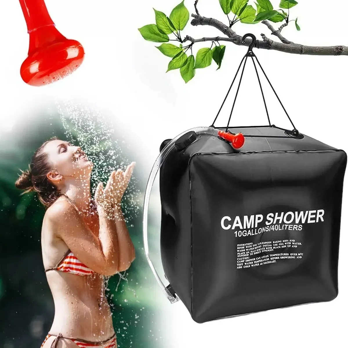 EDWINAYY - 40l Solar Ducha Portátil Camping Bao Playa Outdoor Acampar