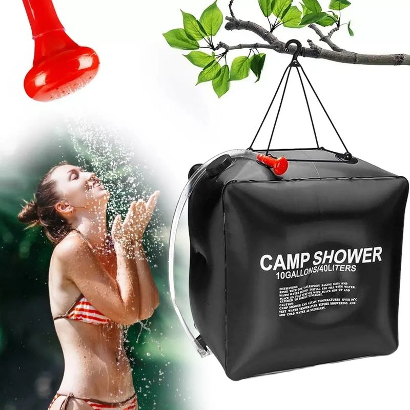 EDWINAYY - 40l Solar Ducha Portátil Camping Ba?o Playa Outdoor Acampar