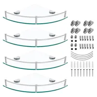 Repisas Esquineras de Vidrio 4 Unidades Para Ducha Baño