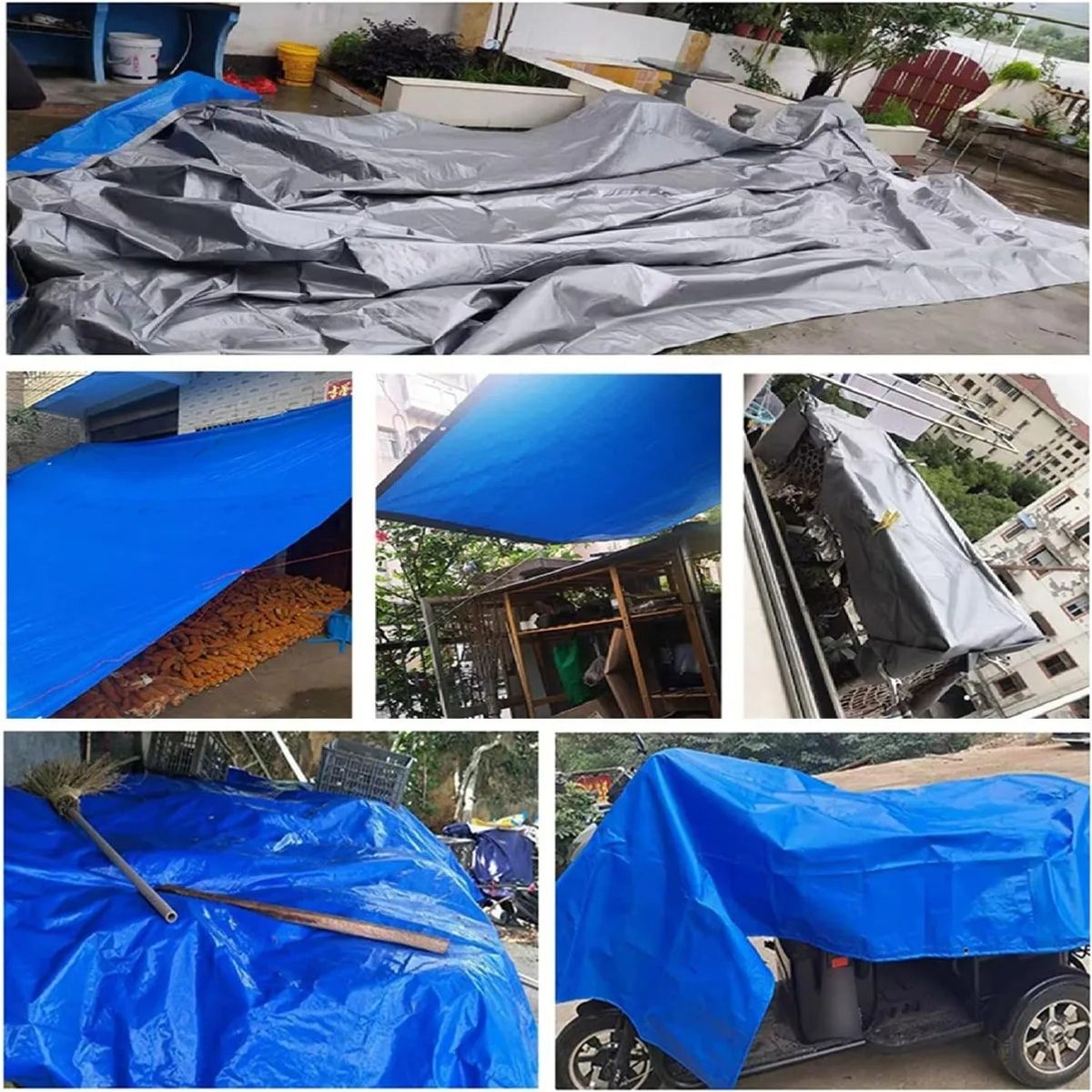 KUANGYE - Cobertor De Piscina Lona Multiuso 8x4 Mts Con Ojetillos