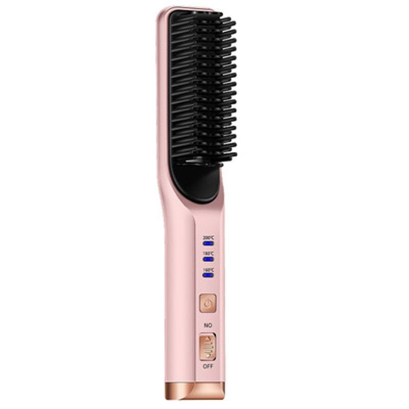 TIOZONEY - Plancha de pelo eléctrica recargable de cepillo de alisado