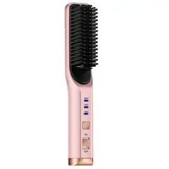 TIOZONEY - Plancha de pelo eléctrica recargable de cepillo de alisado