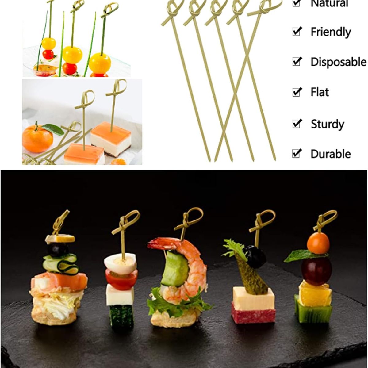 KUANGYE - Brochetas Nudo 12cm X 1000 Unid Catering Aperitivo Cóctel