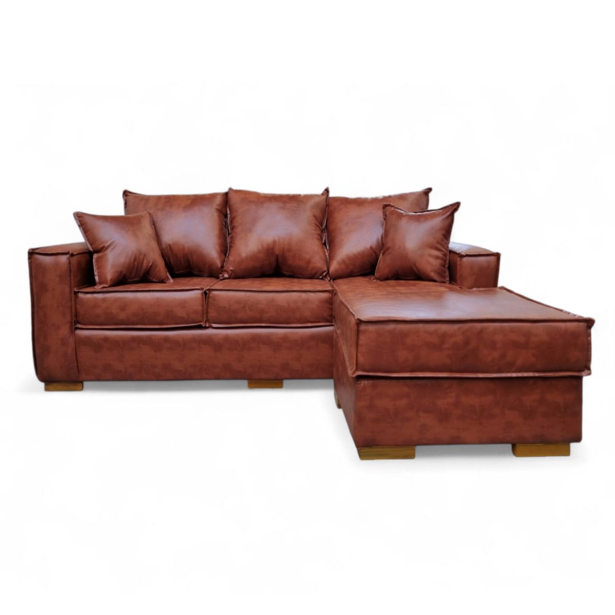 MBC - Sofá Multifuncional Girona Cuero Sintético Café.