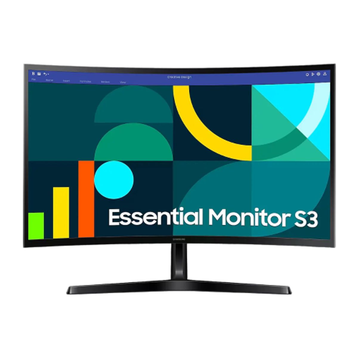 SAMSUNG - Samsung Essential S3 Monitor Curvo 27" FHD, 100Hz, 4ms GTG, 16:9, VGA, 2x HDMI, FreeSync