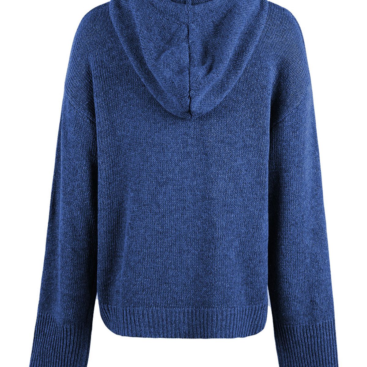 TIOZONEY - Sweater con botones y gorro para mujer- Azul