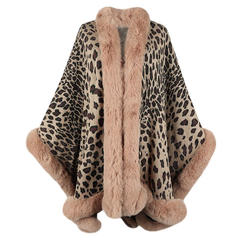 TIOZONEY - Abrigo de mujer con estampado de leopardo