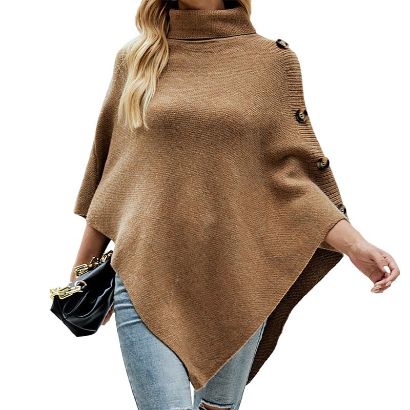 TIOZONEY - Abrigo con cuello para mujer- Café