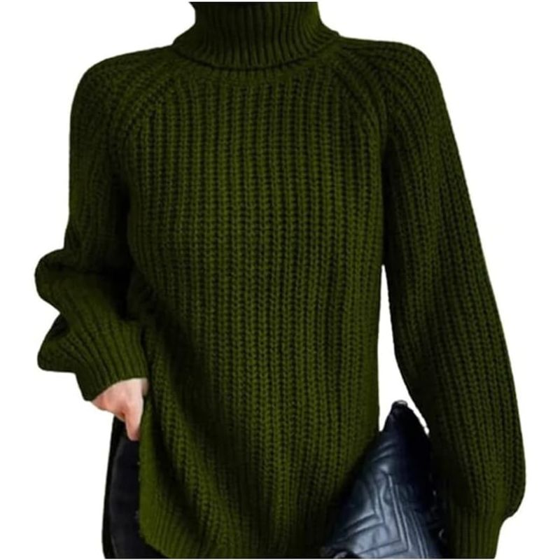 TIOZONEY - Suéter casual para mujeres  - Verde