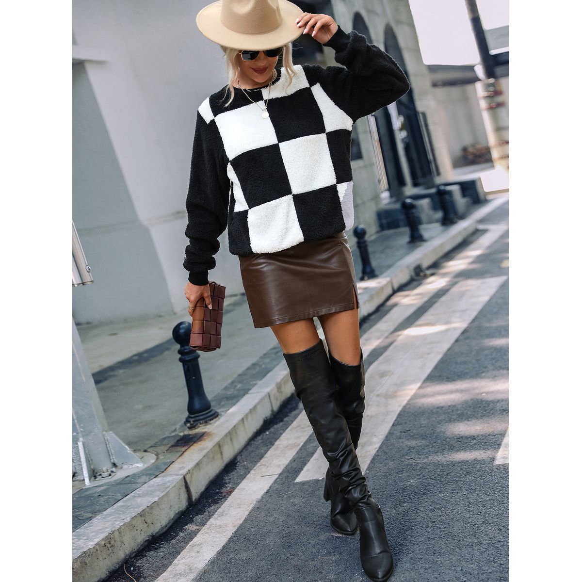 TIOZONEY - Sweater Manga Larga Mujer - Negro