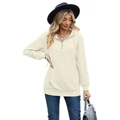 TIOZONEY - Sudadera con capucha y cremallera para mujer