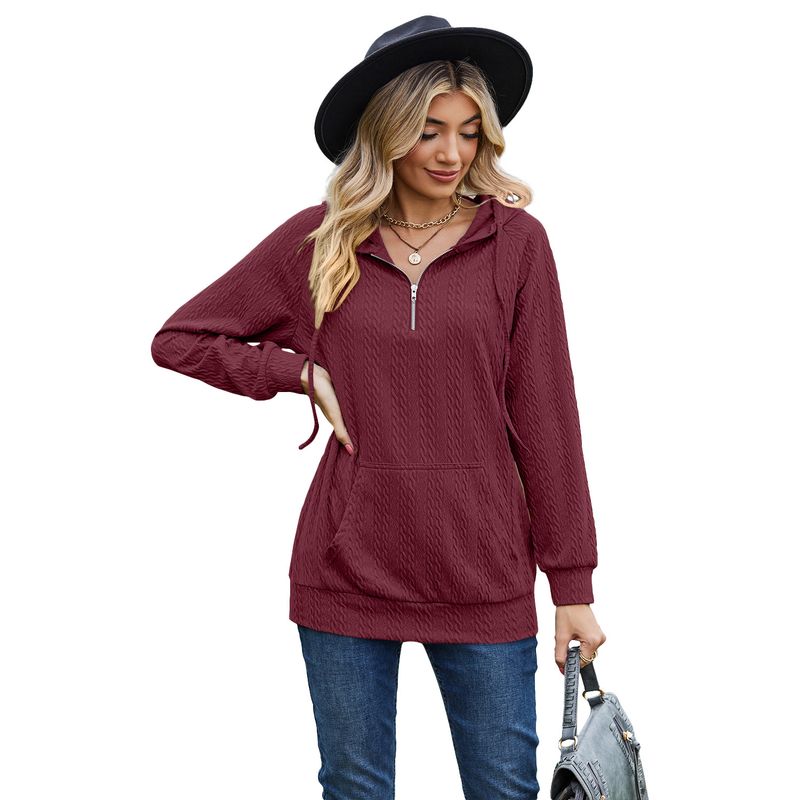 TIOZONEY - Sudadera con capucha y cremallera para mujer