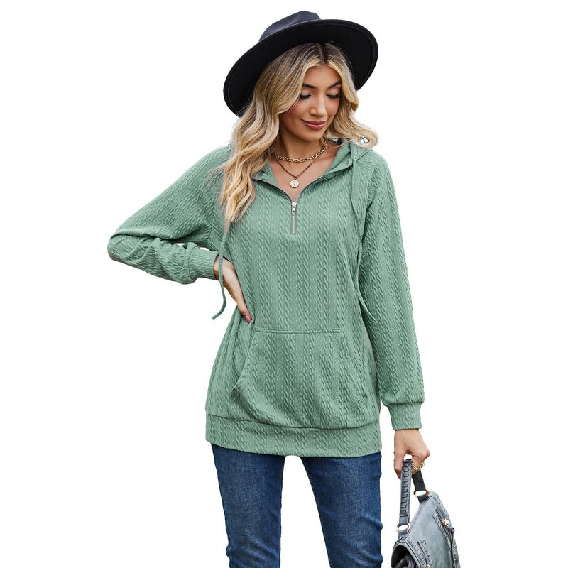 TIOZONEY - Sudadera con capucha y cremallera para mujer