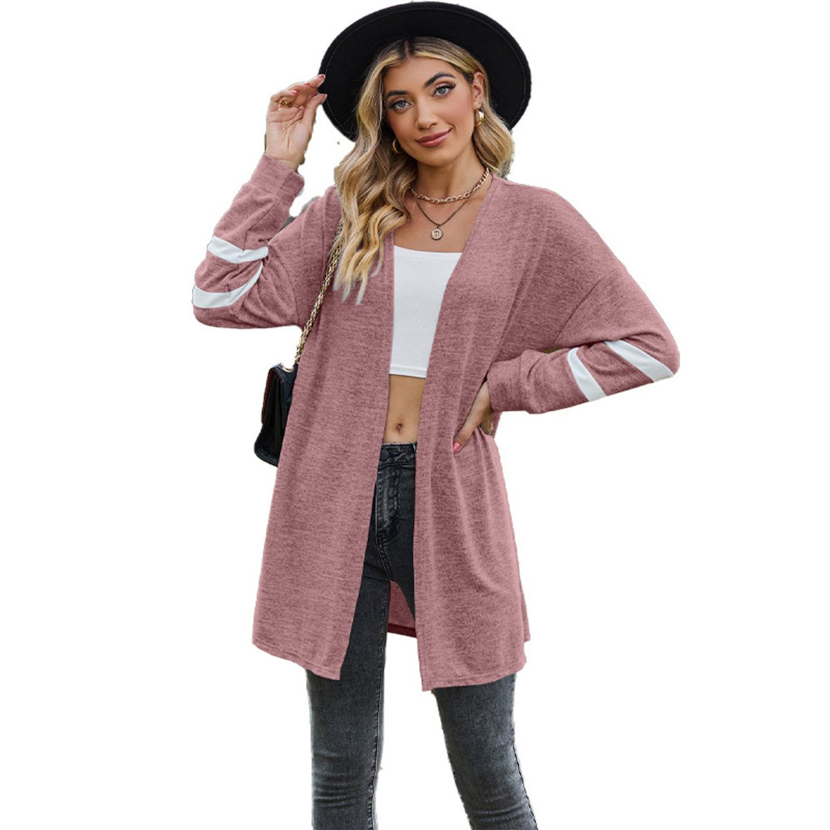 TIOZONEY - Sudadera Patchwork Colour Block Cardigan para mujer