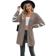 TIOZONEY - Sudadera Patchwork Colour Block Cardigan para mujer