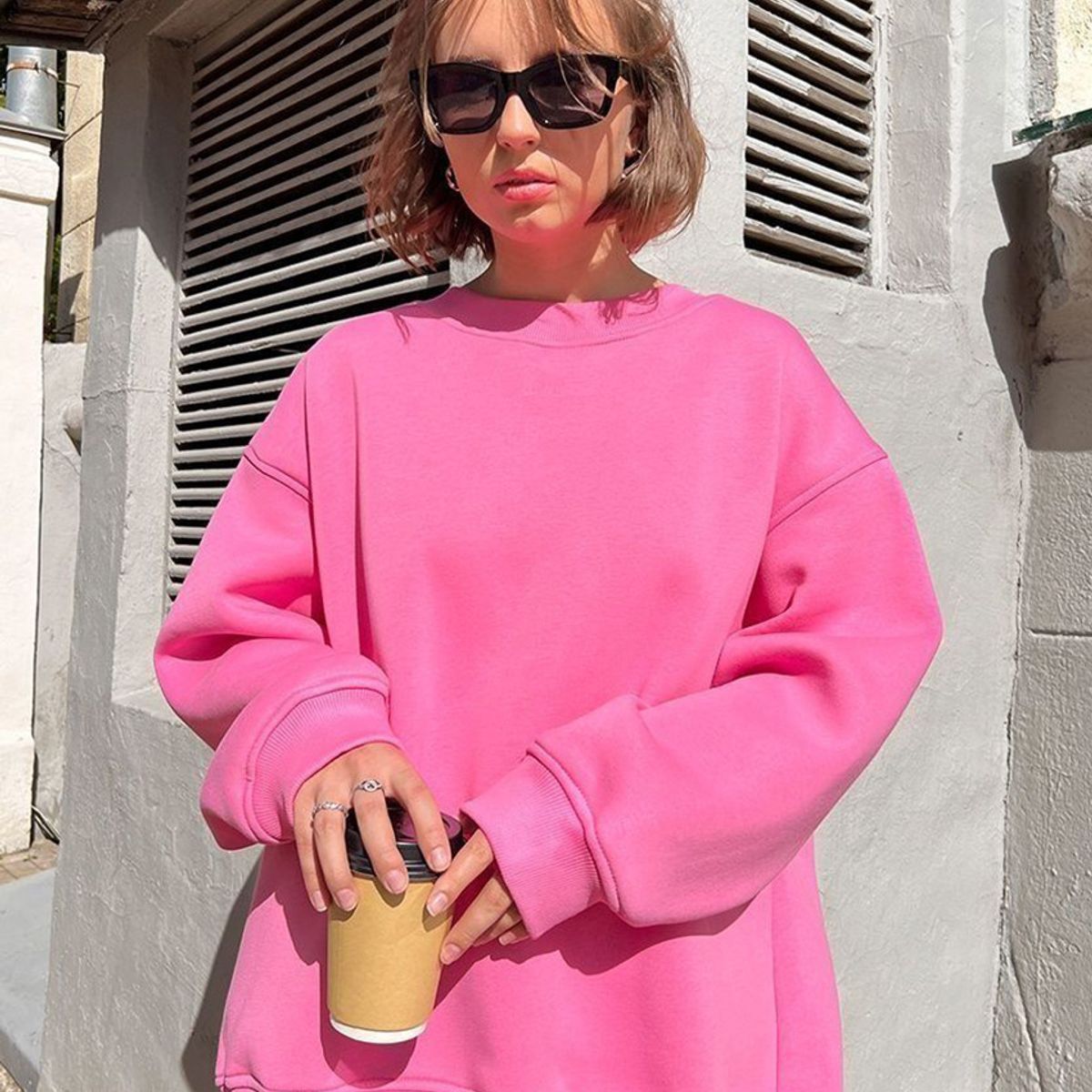 TIOZONEY - Sudadera suelta de cuello redondo para mujer