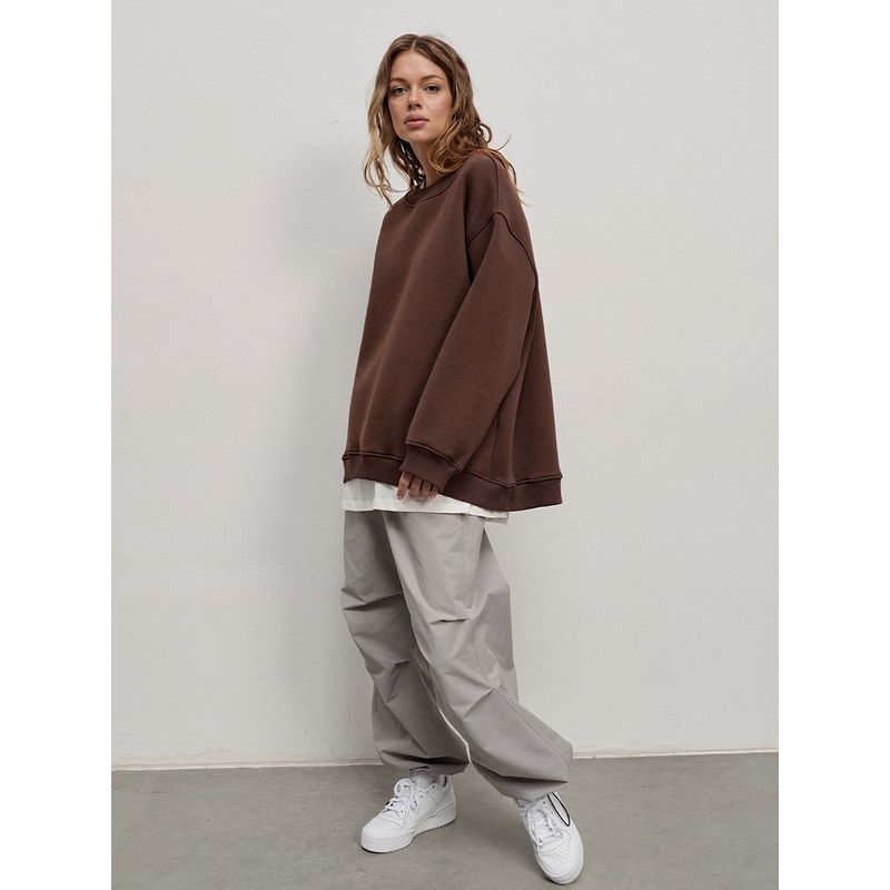 TIOZONEY - Sudadera suelta de cuello redondo para mujer