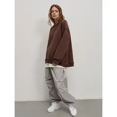 TIOZONEY - Sudadera suelta de cuello redondo para mujer