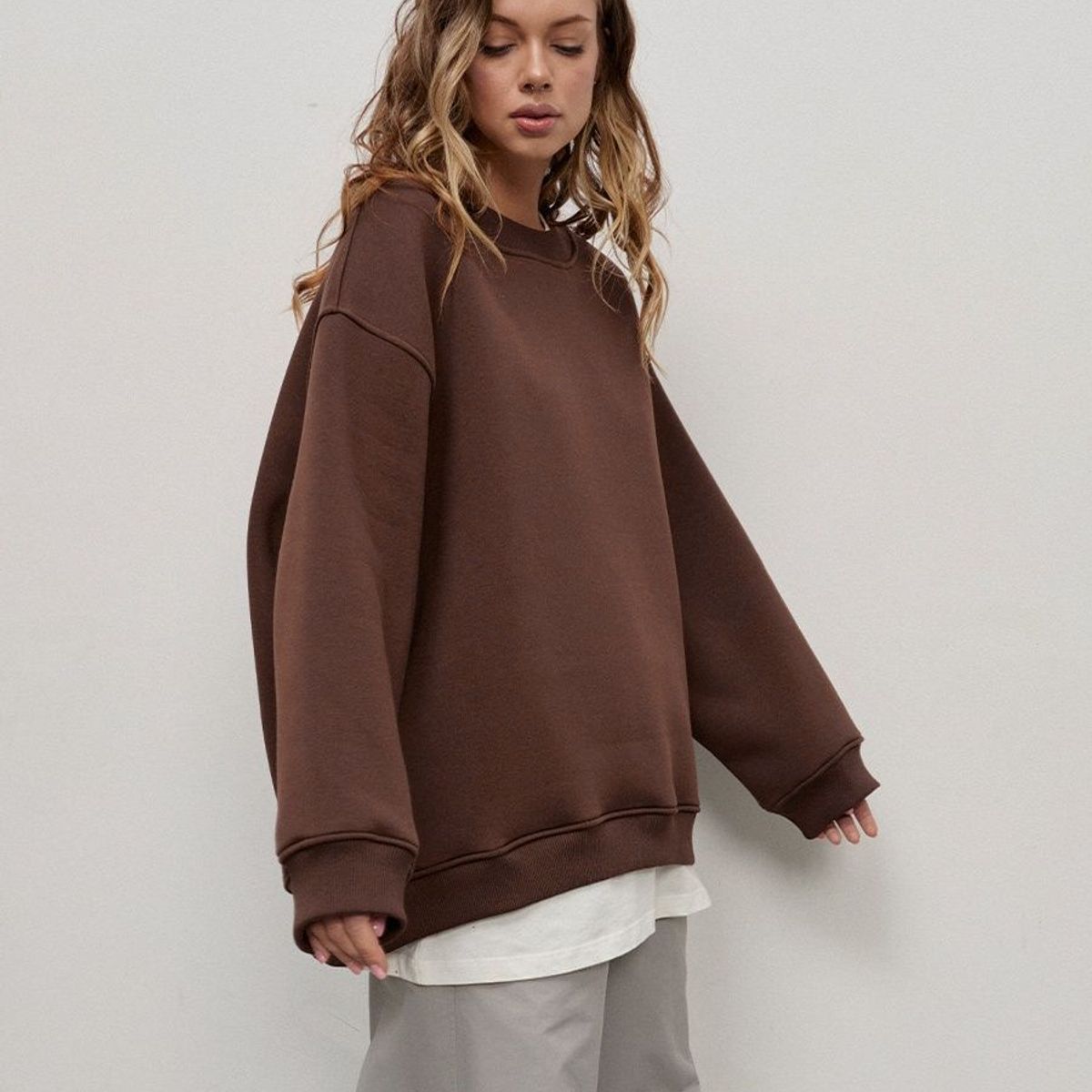 TIOZONEY - Sudadera suelta de cuello redondo para mujer