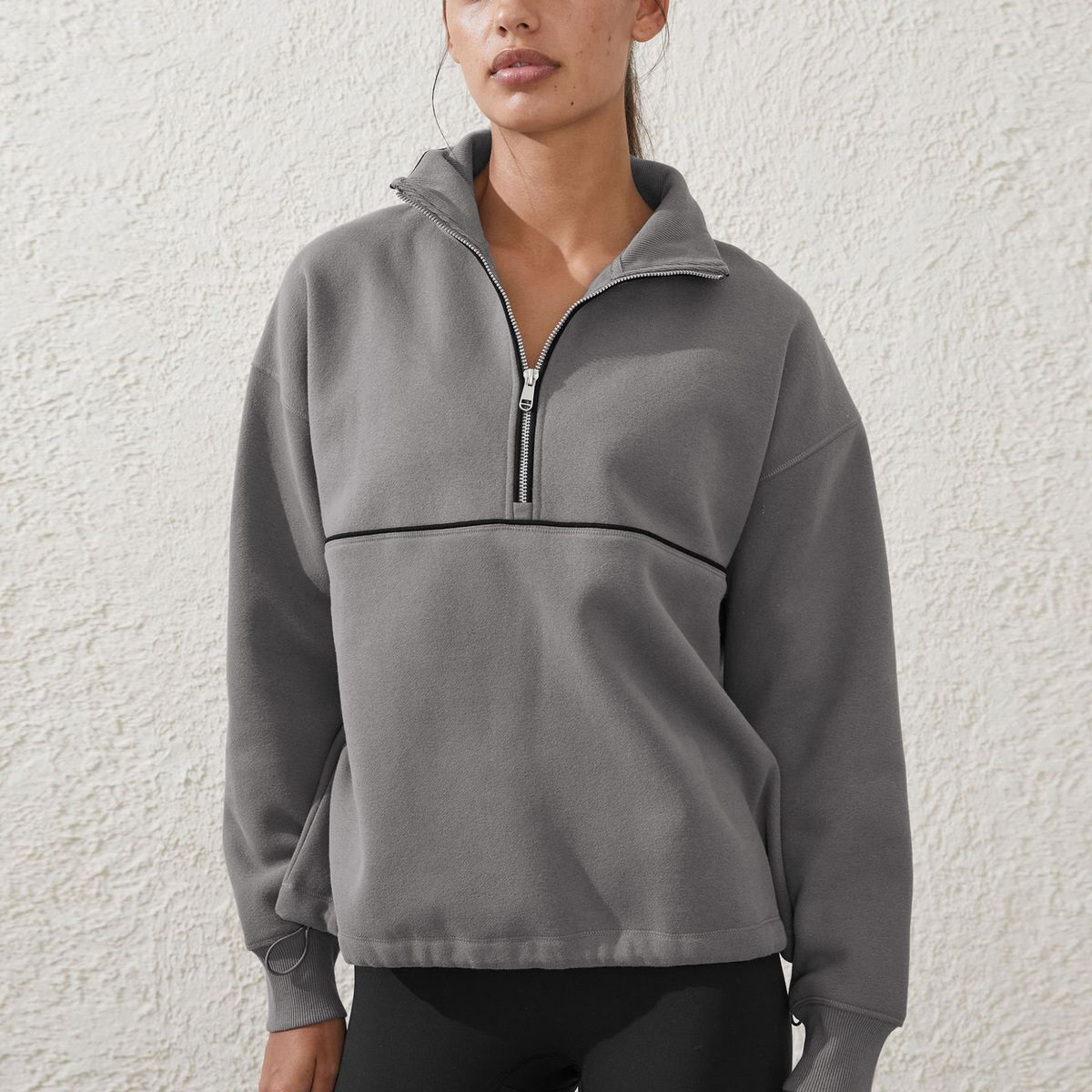 TIOZONEY - Sudadera con media cremallera para mujer
