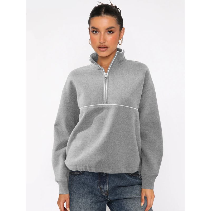 TIOZONEY - Sudadera con media cremallera para mujer