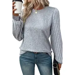 TIOZONEY - Polerón de cuello redondo para mujer