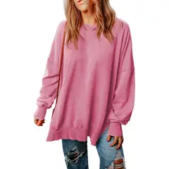 TIOZONEY - Polerón de cuello redondo para mujer