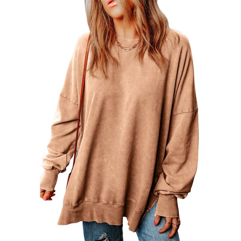 TIOZONEY - Polerón de cuello redondo para mujer