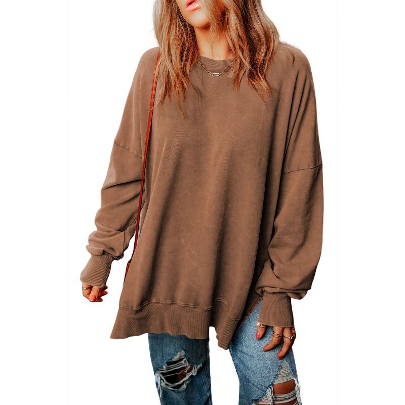 TIOZONEY - Polerón de cuello redondo para mujer