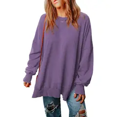 TIOZONEY - Polerón de cuello redondo para mujer