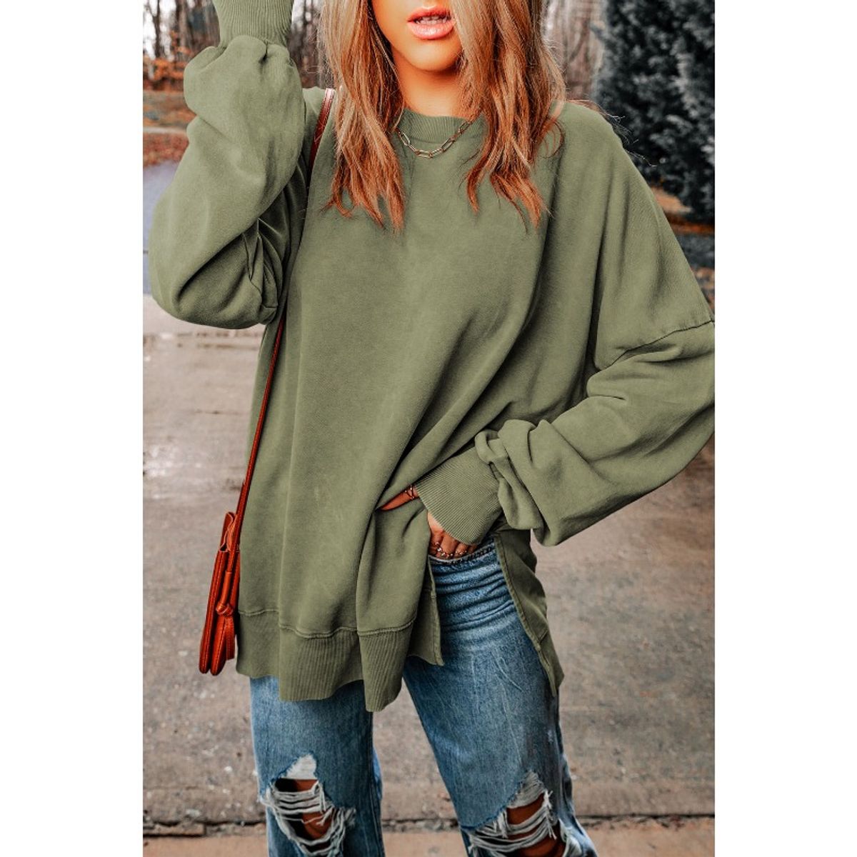 TIOZONEY - Polerón de cuello redondo para mujer