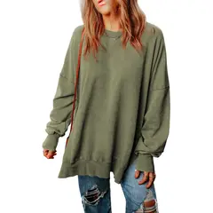 TIOZONEY - Polerón de cuello redondo para mujer