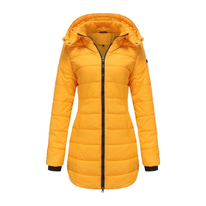 TIOZONEY - Parka Manga Larga Mujer - Amarillo