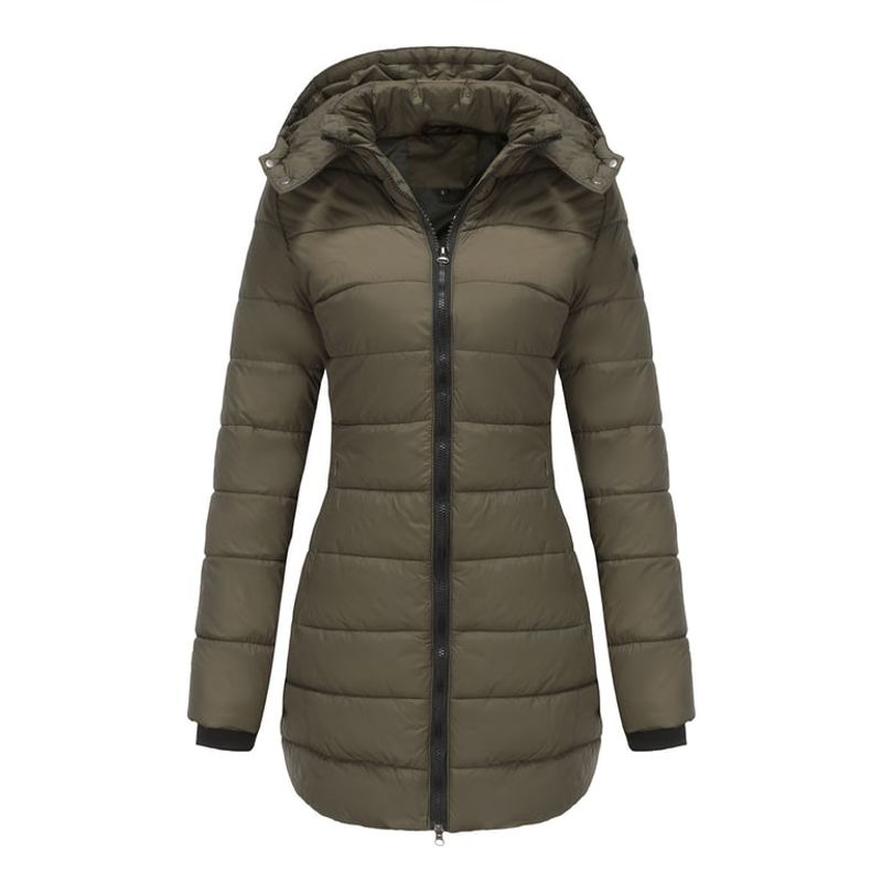 TIOZONEY - Parka Manga Larga Mujer - Verde