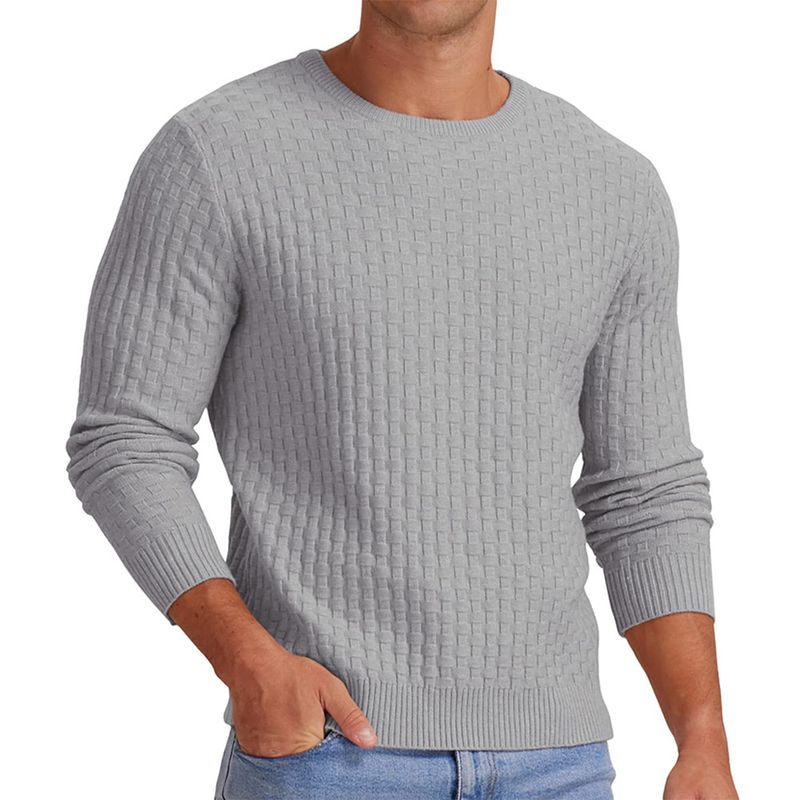 TIOZONEY - Suéter de hombre con cuello redondo