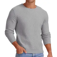 TIOZONEY - Suéter de hombre con cuello redondo