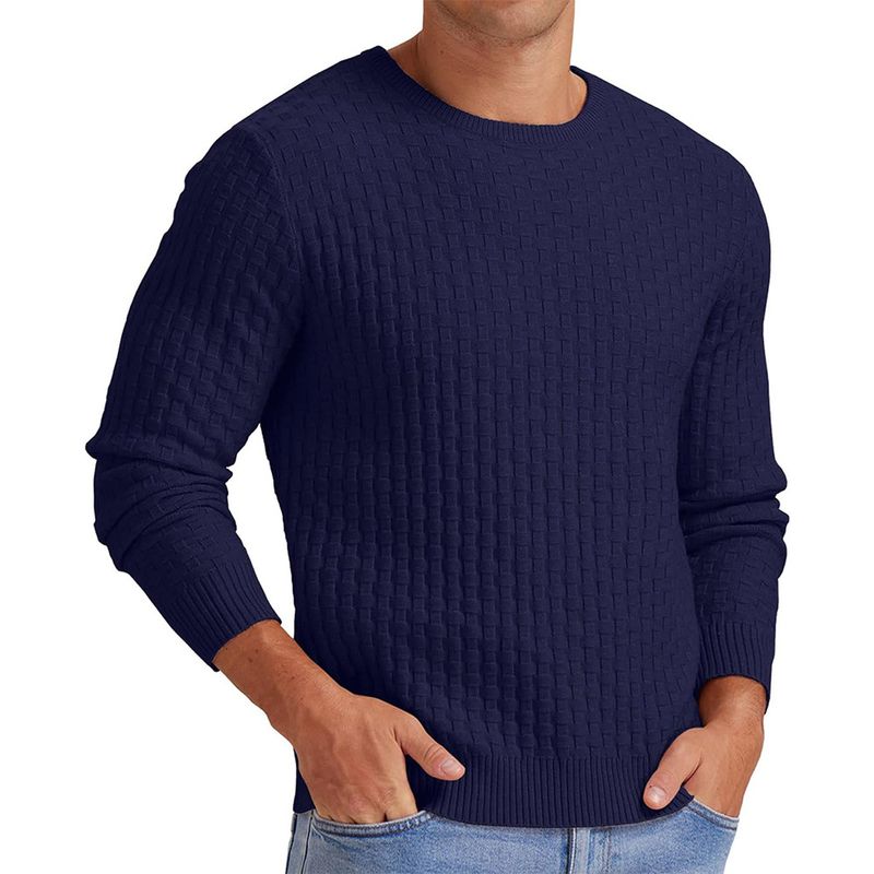 TIOZONEY - Suéter de hombre con cuello redondo