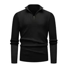 TIOZONEY - Suéter de hombre con media cremallera