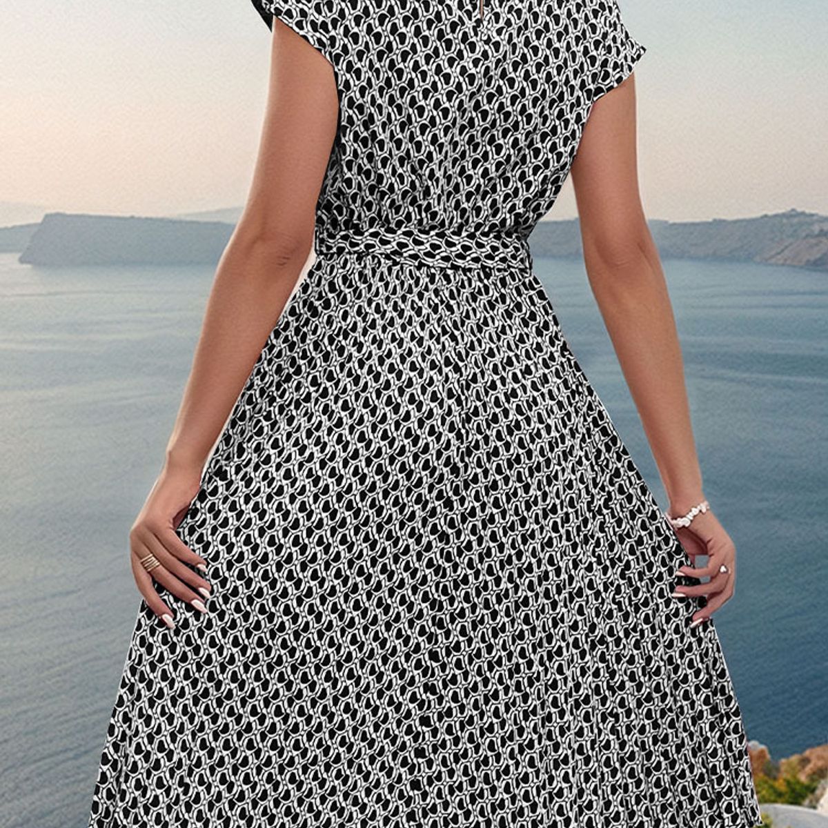 TIOZONEY - Vestido Largo Mujer - Negro