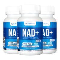 Pack x 3 NAD + Resveratrol Suplemento 1000 Mg 90 Capsulas Premium