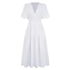 TIOZONEY - Vestido de mujer con cuello en V