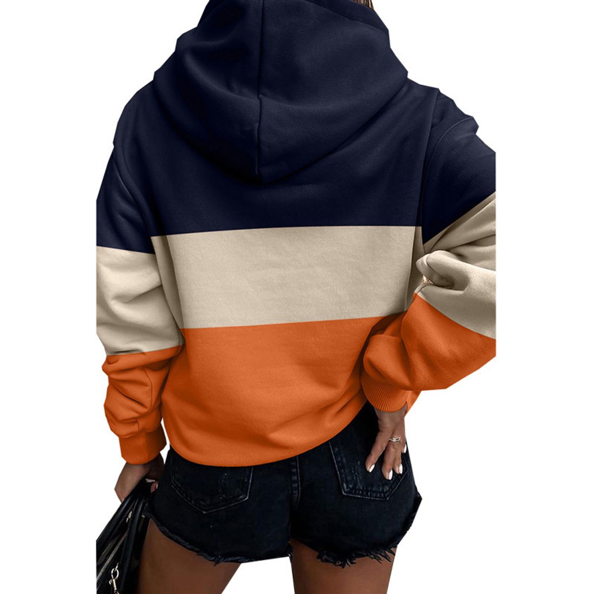 TIOZONEY - Sudadera de mujer con capucha y bloques de color