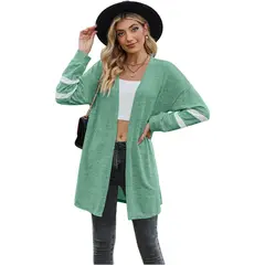 TIOZONEY - Sudadera Patchwork Colour Block Cardigan para mujer