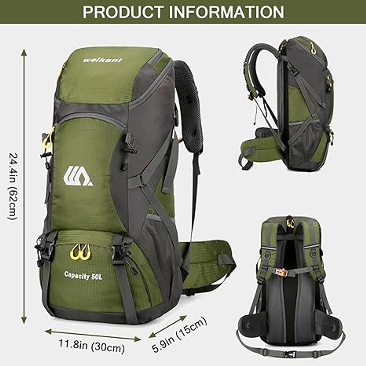 TIOZONEY - Mochila Impermeable Para Camping Trekking Y Viajes 50L