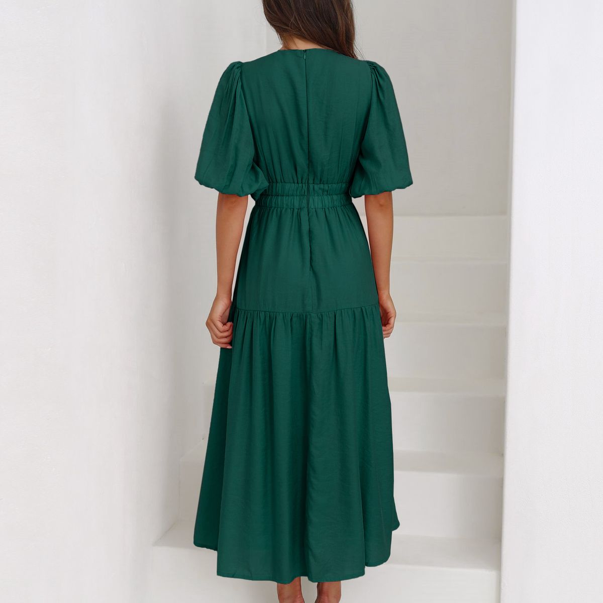 TIOZONEY - Vestido de mujer con cuello en V