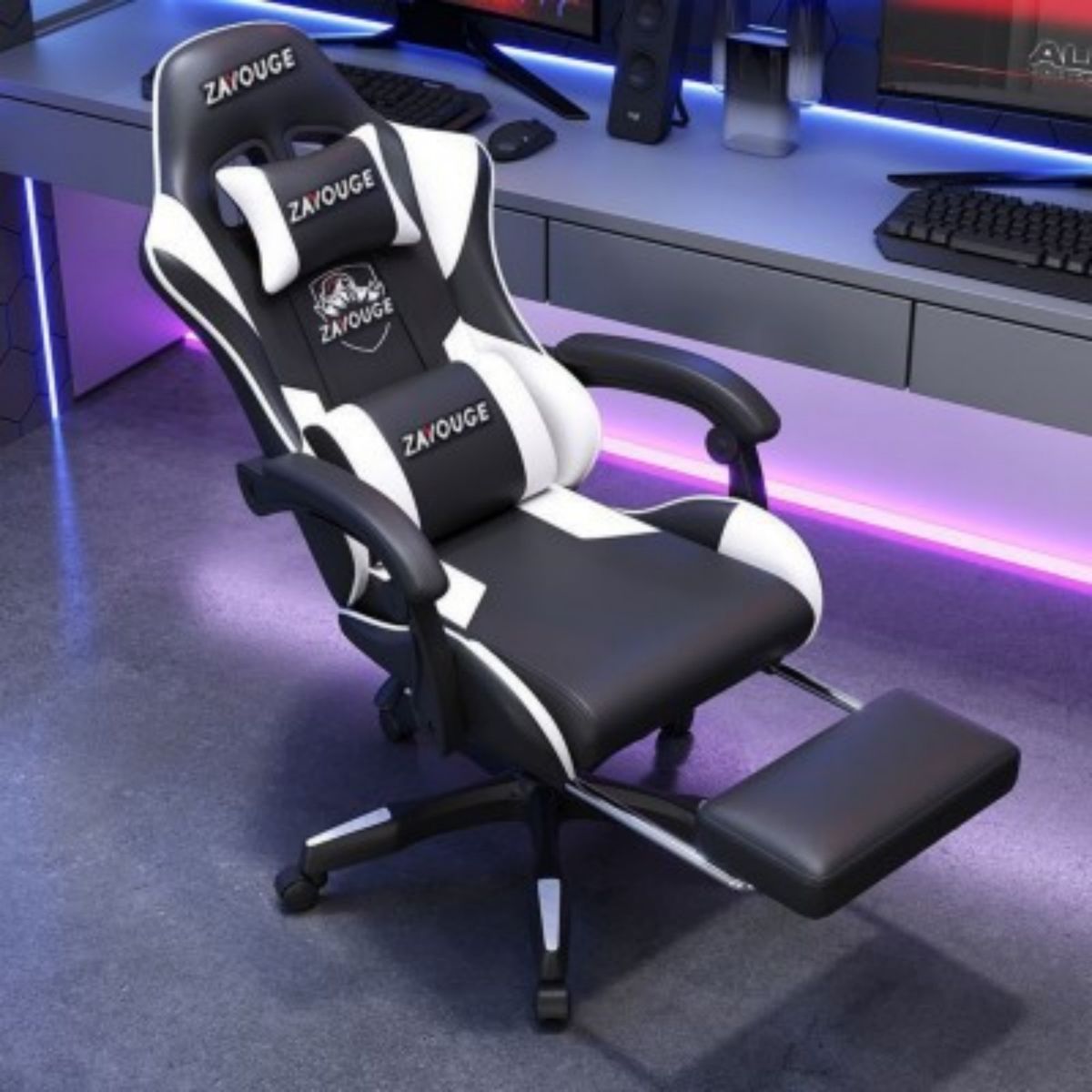 GENERICO - Silla Gamer Ergonómica Ajustable Falatale- Colores Blanco