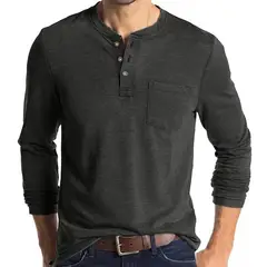 TIOZONEY - Polera Manga Larga Algodón Hombre